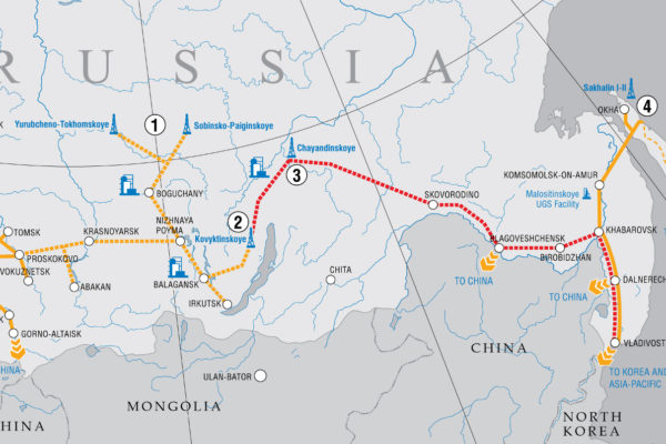 Gasdotti esistenti, in costruzione e progettati in Russia (fonte: Gazprom).
