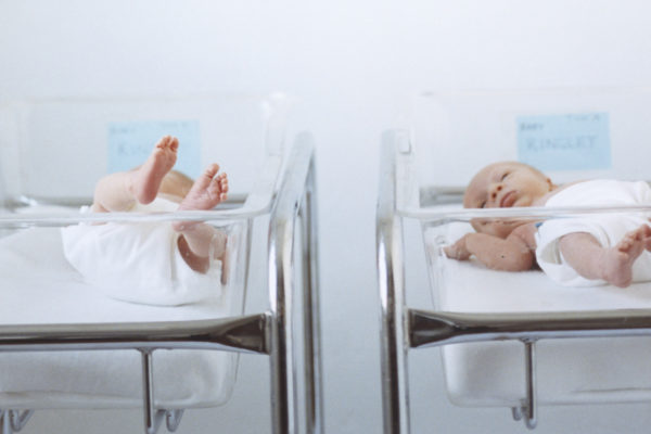Newborn Babies in Cribs